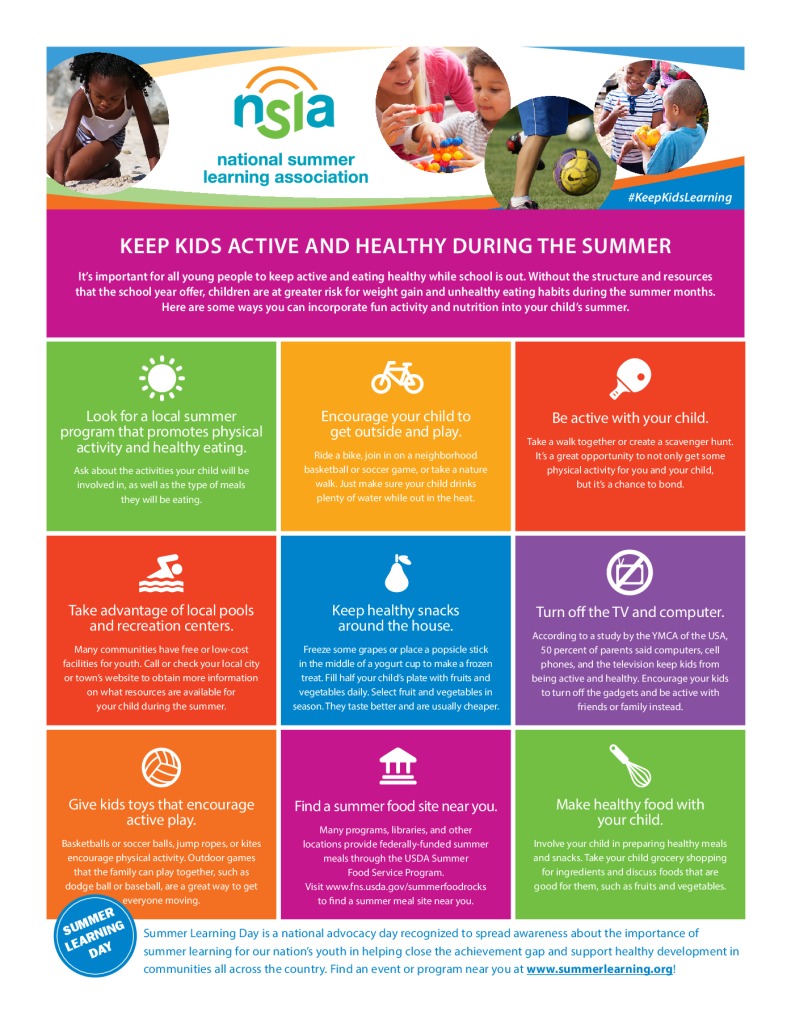 Tip Sheet - Summer Learning for Health 2016 - Summer Learning